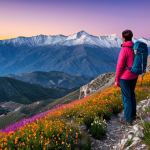 Majestic Mountain Vista**

"A breathtaking view of the Sierra Nevada mountains in Granada, Spain, at sunrise. Rolling hills covered in wildflowers lead to snow-capped peaks in the distance. The sky is a blend of oranges, pinks, and purples. A lone hiker, fully clothed in appropriate hiking gear, stands on a ridge admiring the view. Perfect anatomy, correct proportions, natural pose, well-formed hands, proper finger count, natural body proportions, safe for work, appropriate content, fully clothed, family-friendly, professional photography, high quality."

**