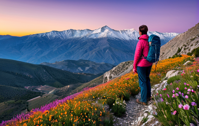 Majestic Mountain Vista**
"A breathtaking view of the Sierra Nevada mountains in Granada, Spain, at sunrise. Rolling hills covered in wildflowers lead to snow-capped peaks in the distance. The sky is a blend of oranges, pinks, and purples. A lone hiker, fully clothed in appropriate hiking gear, stands on a ridge admiring the view. Perfect anatomy, correct proportions, natural pose, well-formed hands, proper finger count, natural body proportions, safe for work, appropriate content, fully clothed, family-friendly, professional photography, high quality."
**