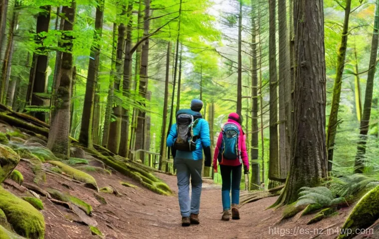 장거리 하이킹의 필요성과 이유 - A determined hiker, a man in his 30s, stands triumphantly at a mountain summit, gazing out at a vast...